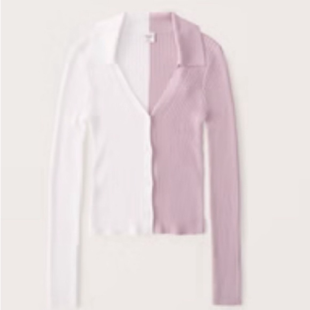 Abercrombie Colorblock Button-Through Polo Short Cardigan